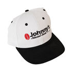 Johnny's Twill Hat &ndash; White with Black Hats
