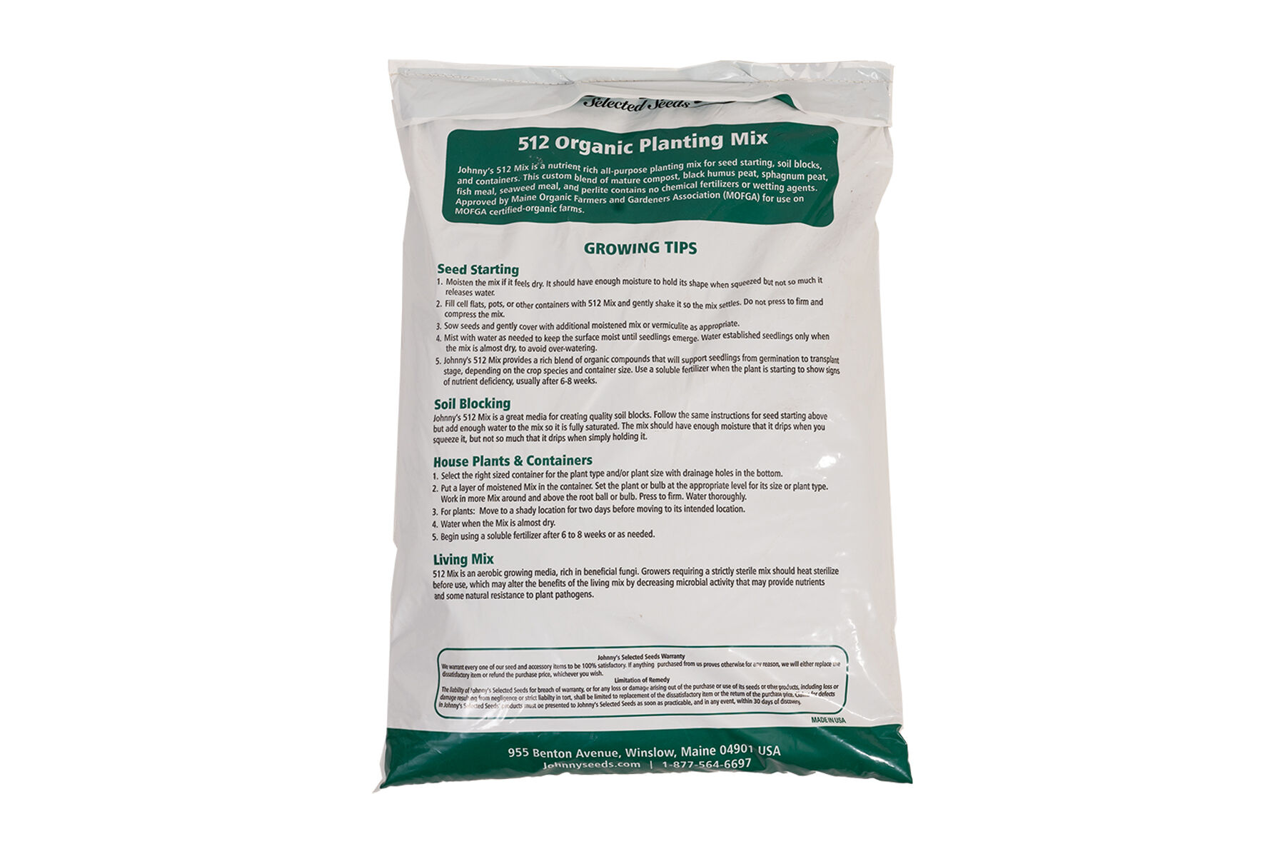 Johnny's 512 Mix &ndash; 60 Qt. Growing Media
