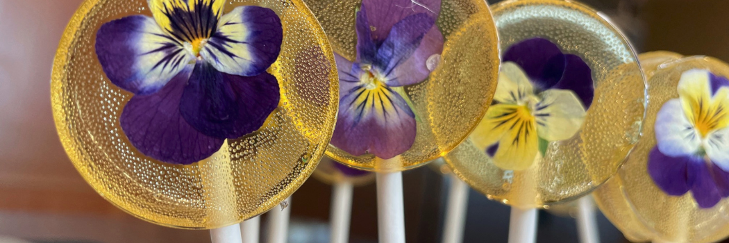 Johnny's edible flowers varieties Violas in lollipop's